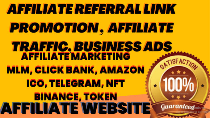 Gig Preview - Clickbank affiliate link promotion,MLM,referral link pr0motion,website pr0motion