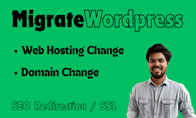 Gig Preview - Move wordpress site to new hosting or domain name