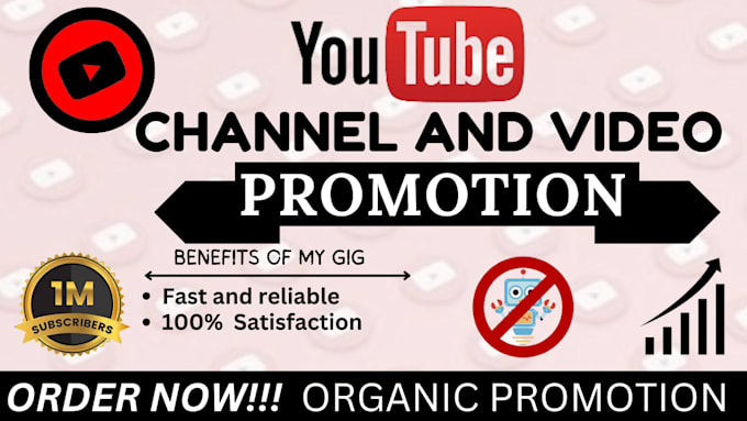 Gig Preview - Do organic youtube promotion video to reach your satisfaction