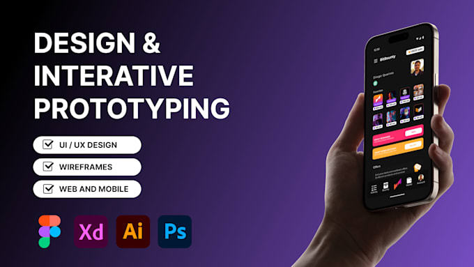 Gig Preview - Create an interactive prototyping UI UX design for websites and apps