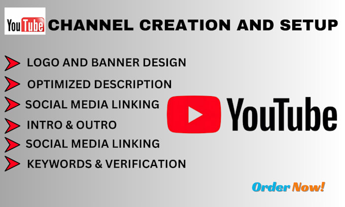 Gig Preview - Create and setup professional youtube channel with SEO