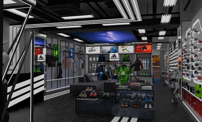 Gig Preview - Do cgi interior design, retail store, fashion store with 3d rendering