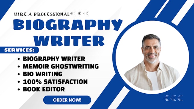 Gig Preview - Be professional biography ghostwriter memoir ghostwriter developmental editor