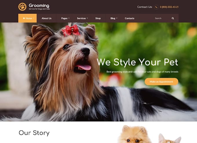 Gig Preview - Create dog and puppy selling website for your business