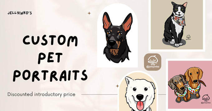 Gig Preview - Draw a cute and colourful image of your dogs or cats