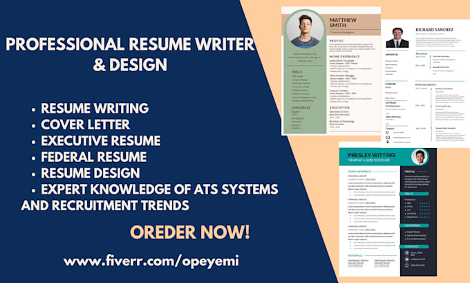 Gig Preview - Do professional ats resume writing, design resume, executive CV and cover letter