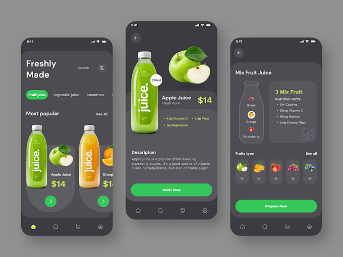 Gig Preview - Develop soft drinks marketplace app, groceries shopping app, fruit drinks app