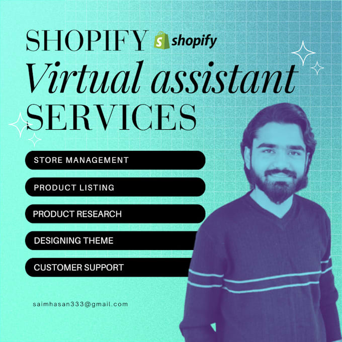 Gig Preview - Be your shopify virtual assistant, shopify store, ecommerce