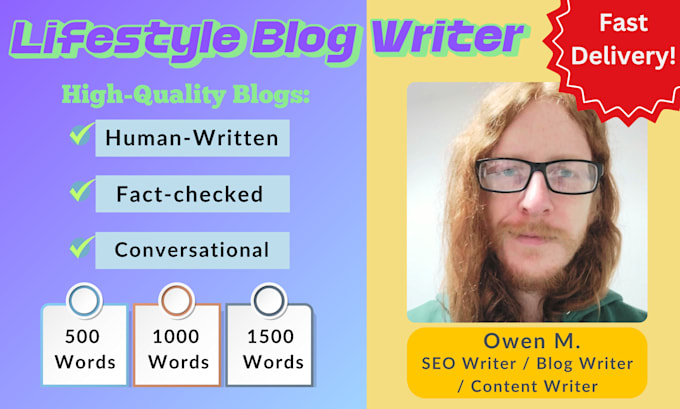 Gig Preview - Write engaging lifestyle articles and blog posts