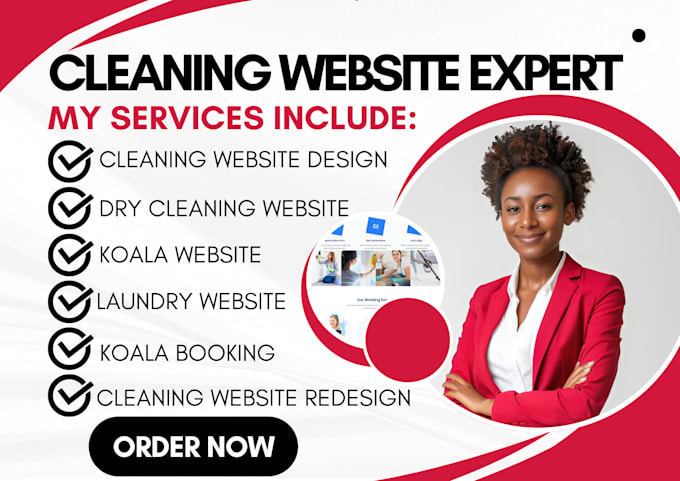 Gig Preview - Design cleaning website, laundry and dry cleaning website redesign koala website