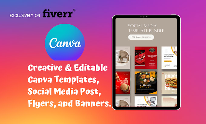 Gig Preview - Design canva editable social media post, flyers and banners