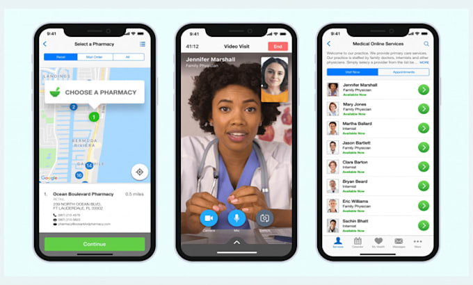 Gig Preview - Build telehealth app, telemedicine app, patient app, pharmacy app, doctor app