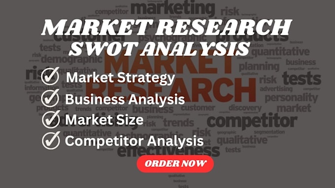 Gig Preview - Do market research, swot analysis, competitor, market trend, business plan ppt