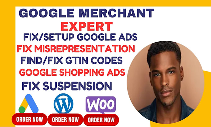 Gig Preview - Fix google merchant center misrepresentation suspension shopping ads and gtin