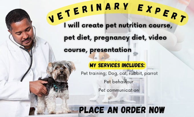 Gig Preview - Create pet nutrition guide, pregnancy diet course, healthy meal plans for pets