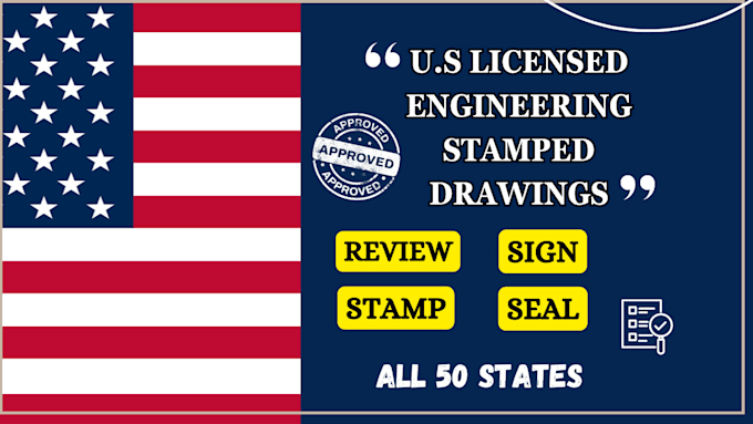 Gig Preview - Usa stamp licensed civil engineering projects for permit