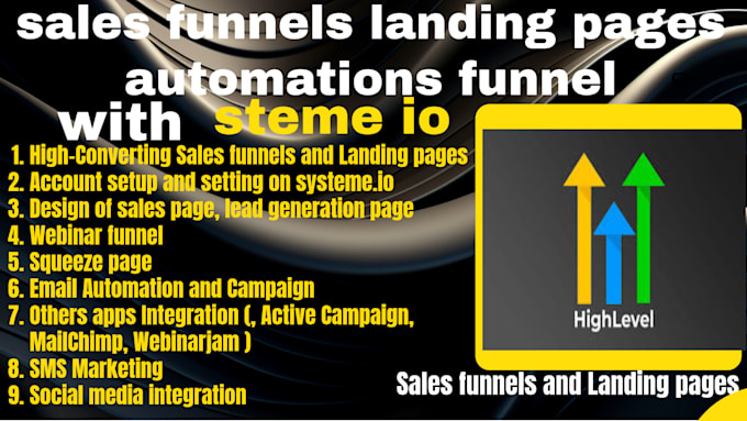 Gig Preview - Create systeme io sales funnels landing pages and webinar automations funnel