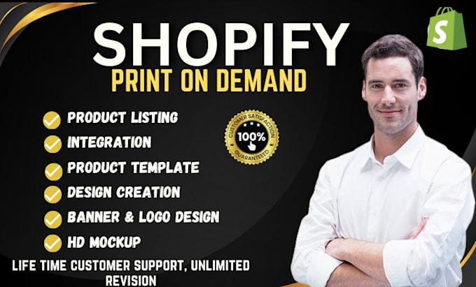 Gig Preview - Design shopify print on demand printify etsy shopify print on demand