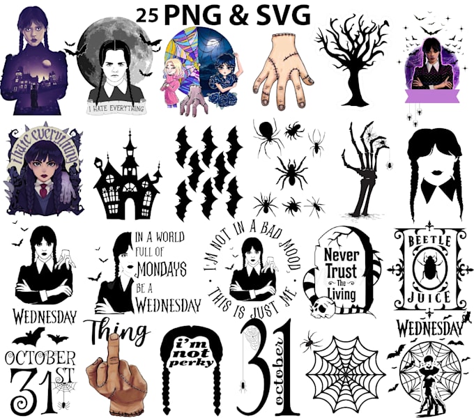 Gig Preview - Make png design for t shirt charismas halloween png etc