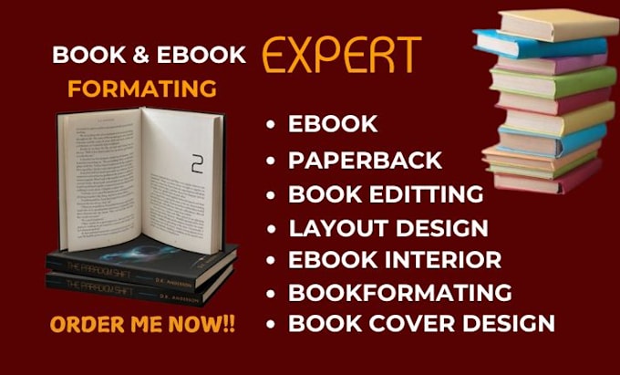 Gig Preview - Do ebook design, paperback formatting, book editing, vellum and scrivener