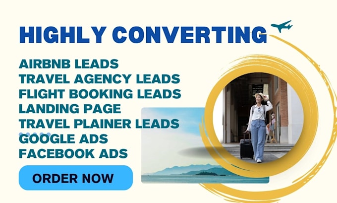 Gig Preview - Generate exclusive airbnb leads travel agency flight booking travel plainer lead