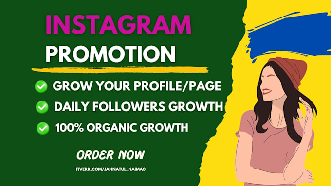 Gig Preview - Do super fast instagram organic growth, promotion and marketing