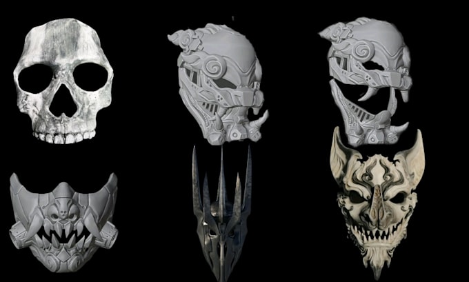 Gig Preview - Sculpt 3d mask cosplay 3d model 3d helmet 3d head face 3d printing