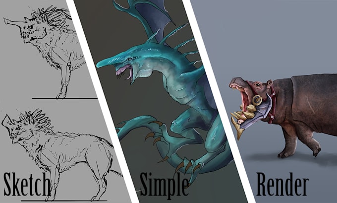 Gig Preview - Create animal and creature illustrations