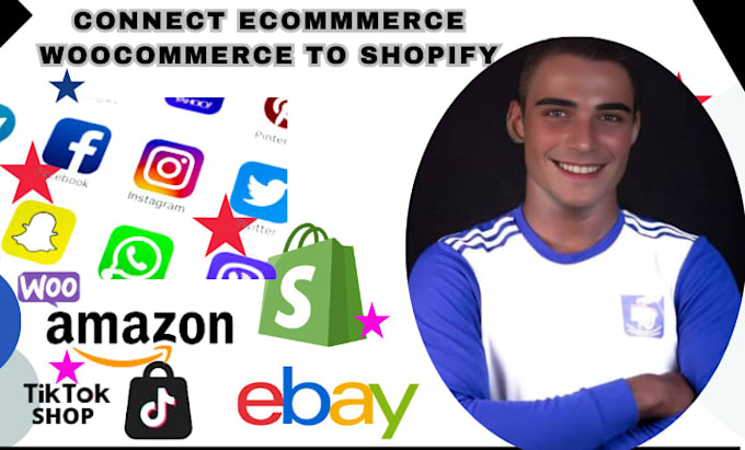 Gig Preview - Connect ebay, tiktok facebook instagram amazon sync product shopify, woocommerce