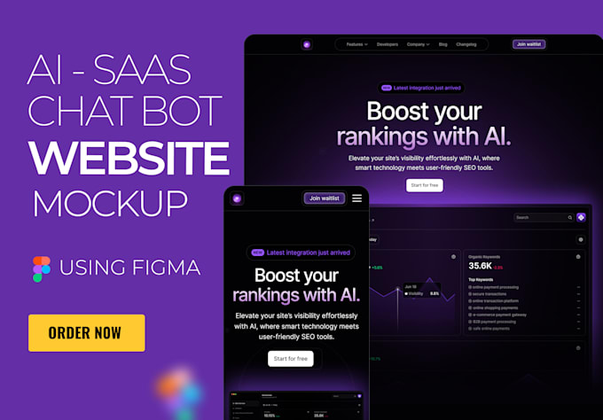 Gig Preview - Design custom ai saas or ai website or ai chatbot using figma