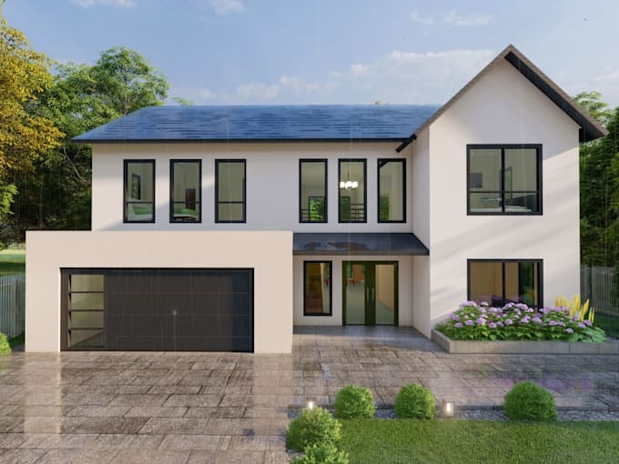 Gig Preview - Do 3d exterior home design, interior exterior architectural rendering, 3d model