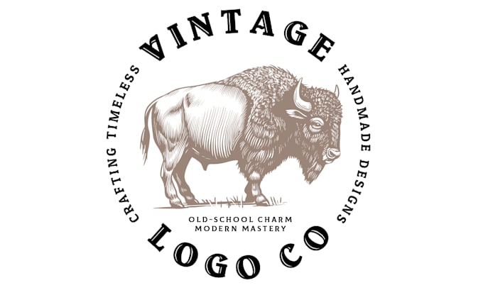 Gig Preview - Vintage logo design with custom lettering and engraving for small businesses