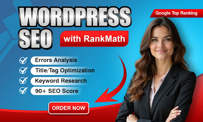 Gig Preview - Optimize complete wordpress onpage seo with rankmath