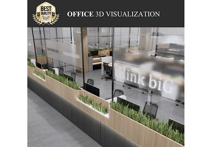 Gig Preview - Provide detailed office workspace 3d visualization