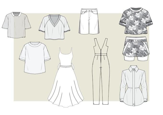 Gig Preview - Create detailed fashion illustration flats