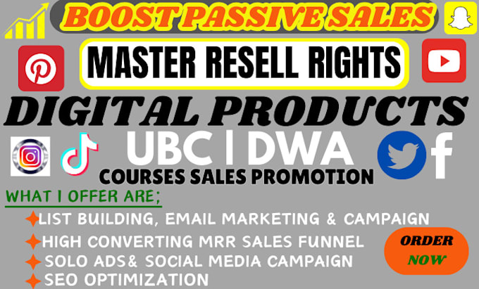 Bestseller - boost master resell rights courses, ubc, dwa with email marketing sales funnel