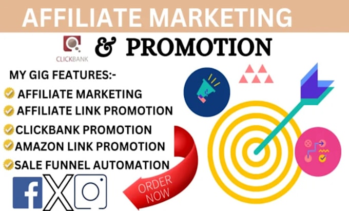 Gig Preview - Do affiliate link promotion clickbank affiliate marketing, amazon affiliate