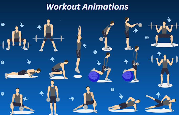 Gig Preview - Do exercise, illustrations, and workout animation