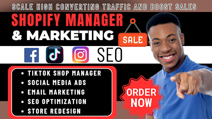 Gig Preview - Be your shopify store manager shopify marketing tiktok shop manager tiktok shop