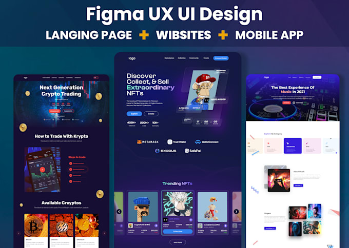 Gig Preview - Do website UI UX design, web UI, landing page UI UX design in figma