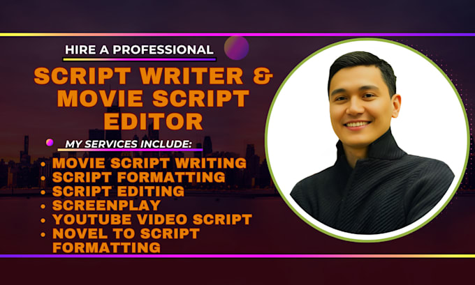 Gig Preview - Write movie script edit screenplay format script writing dialogue editing TV