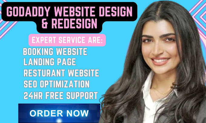 Gig Preview - Godaddy website design godaddy website redesign godaddy website SEO optimization