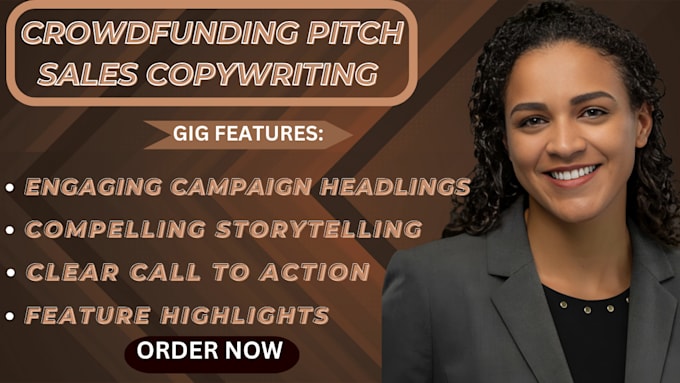 Gig Preview - Write converting pitch sales copy for kickstarter indiegogo gofundme campaign