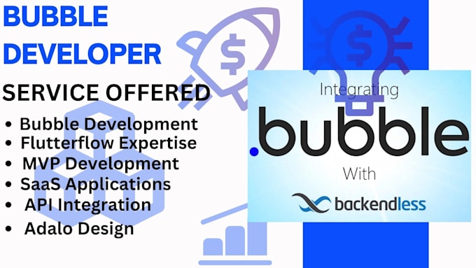 Bestseller - bubble developer, flutterflow, bubble mvp, adalo, saas app, bubble website, API