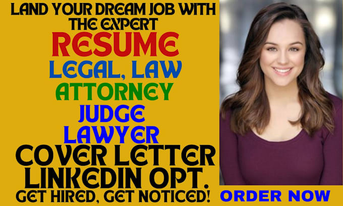 Gig Preview - Write resume for legal, lawyer, attorney, judge professional as a recruiter