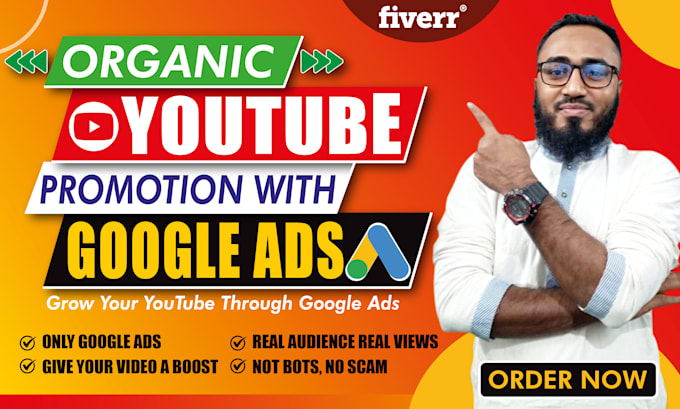 Gig Preview - Do super fast organic youtube video promotion with google ads