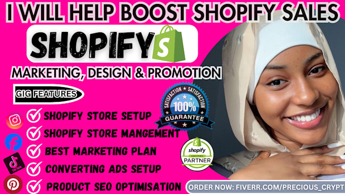 Gig Preview - Do ecommerce shopify marketing, boost shopify sales, pro shopify store manager