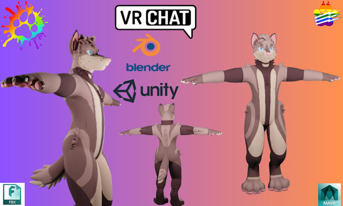 Bestseller - make unique furry 3d models, VR chat avatars to create an immersive experience