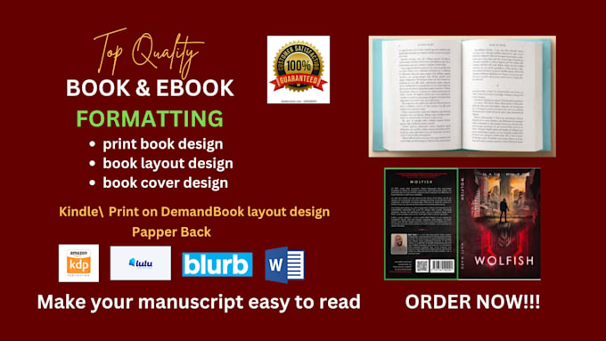 Gig Preview - Do book formatting and layout design for print and ebook