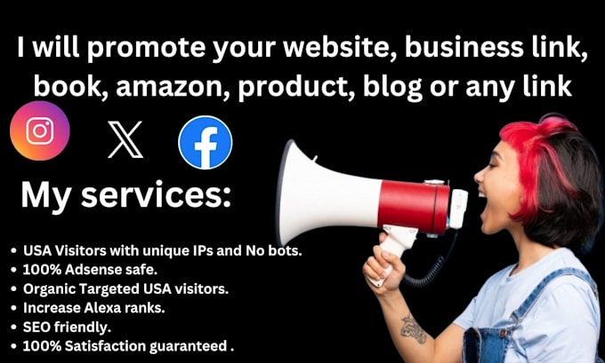 Gig Preview - Promote your website, business link, book, amazon, product, blog or any link